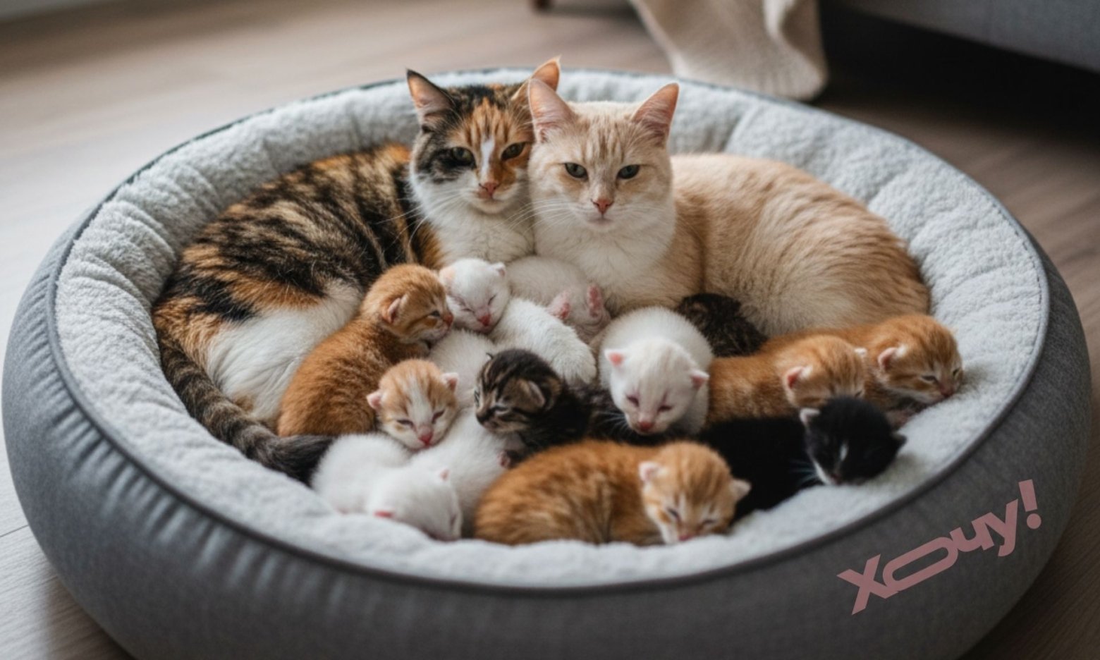 «Котячий дитсадок» підірвав TikTok: дві кішки одночасно народили 15 кошенят (ВІДЕО)