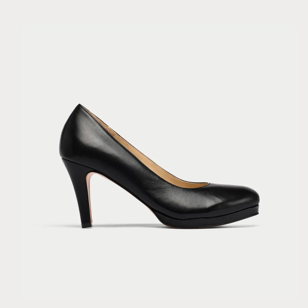 classic black high heel shoes leather