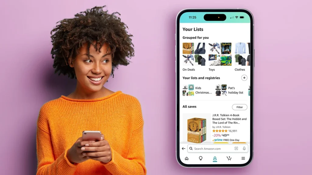 shopping app interface female user